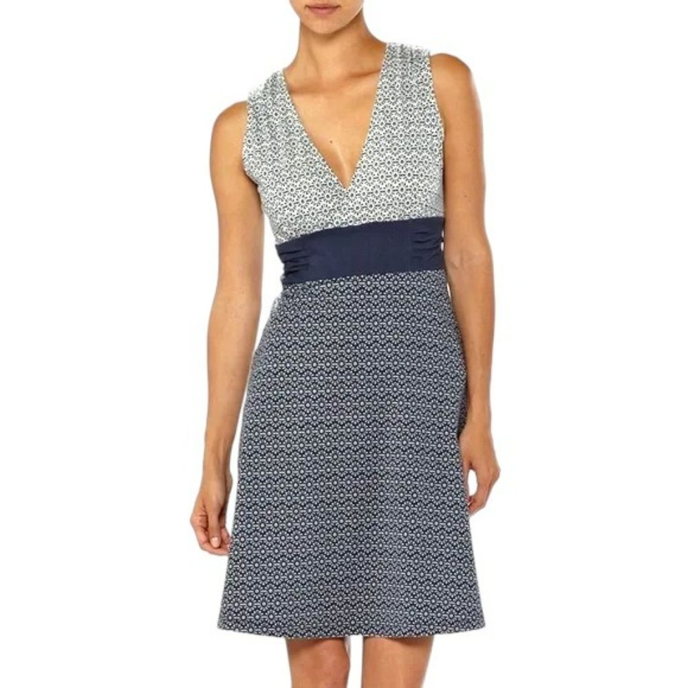 Patagonia Margot Organic Cotton Summer Dress - Blue/Ivory - S